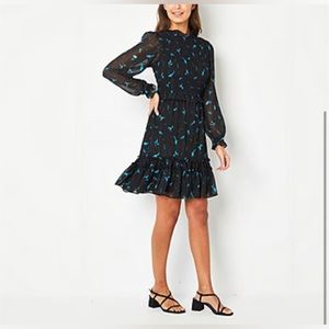 JCPENNEY Floral Black Dress